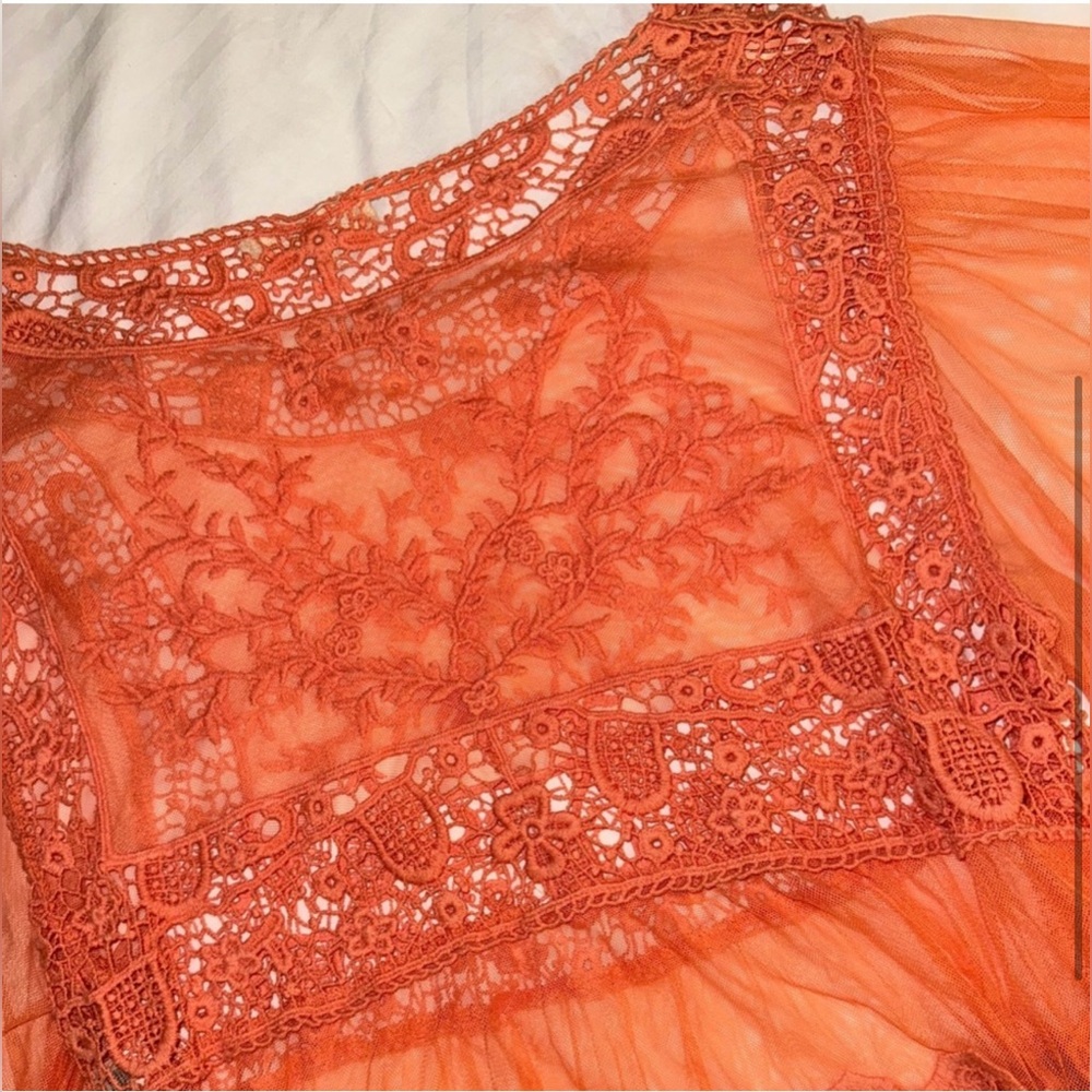 Nectarine Lace Poncho Blouse🍑